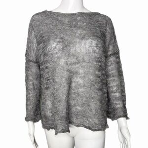 NWT Zara Mohair Wool Semi Sheer Knit Sweater Bohemian Lagenlook Soft Grunge
